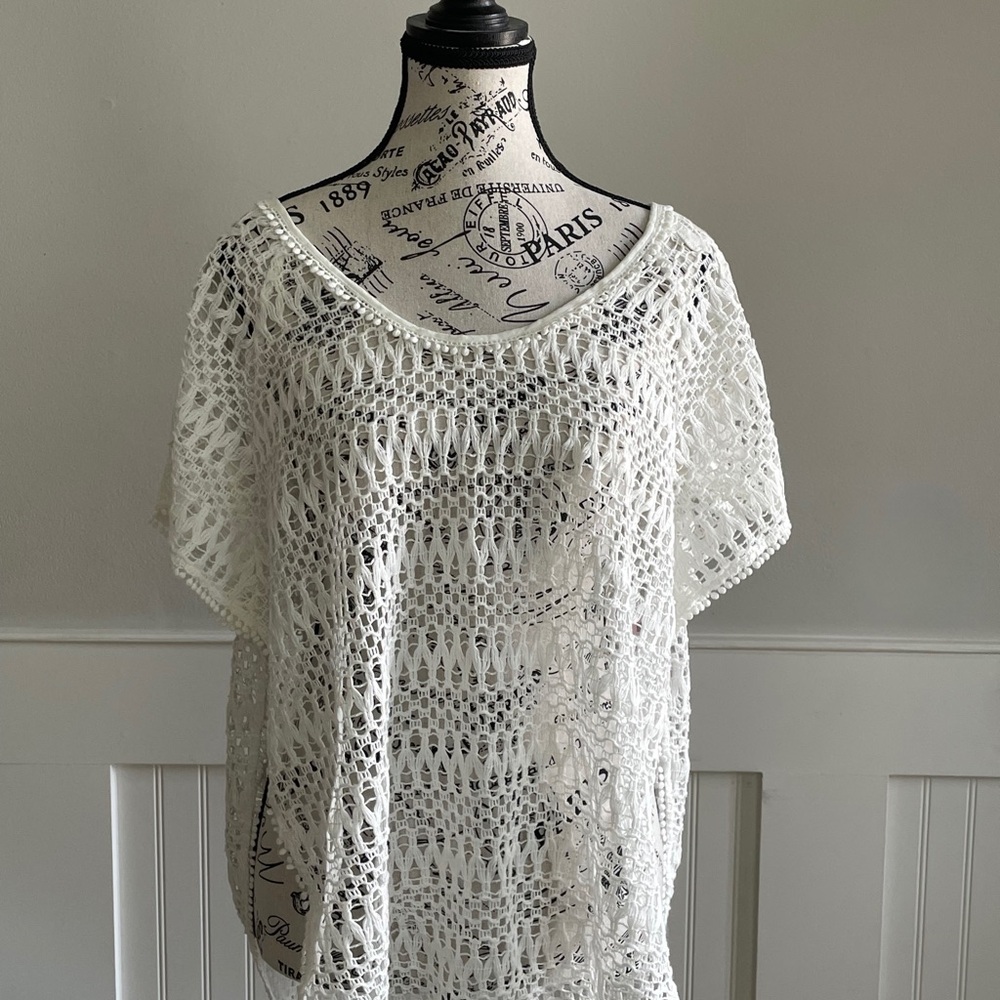 Victoria's Secret White Crochet Beach Cover-Up